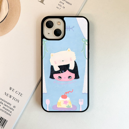 Sweet Kitty Mood Glass Case