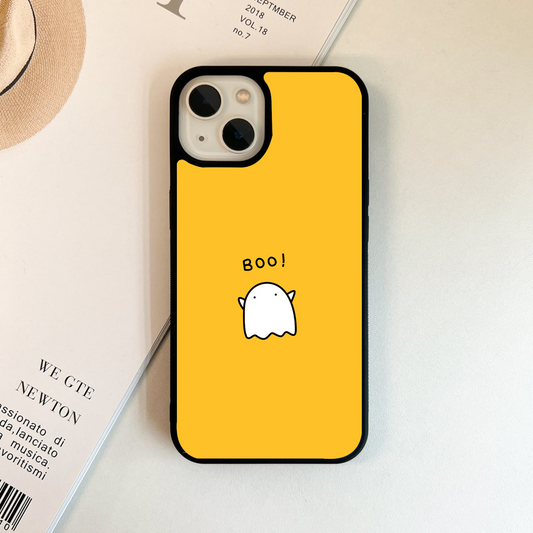 Yellow Boo Ghost Glass Case