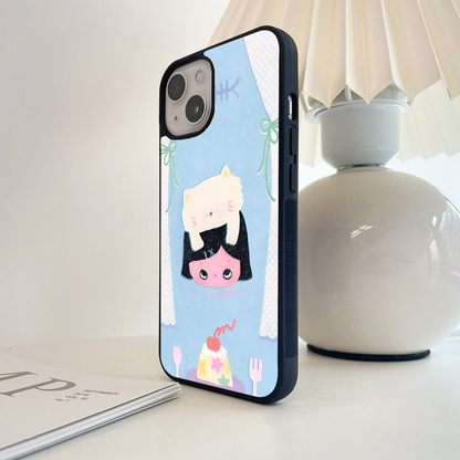 Sweet Kitty Mood Glass Case