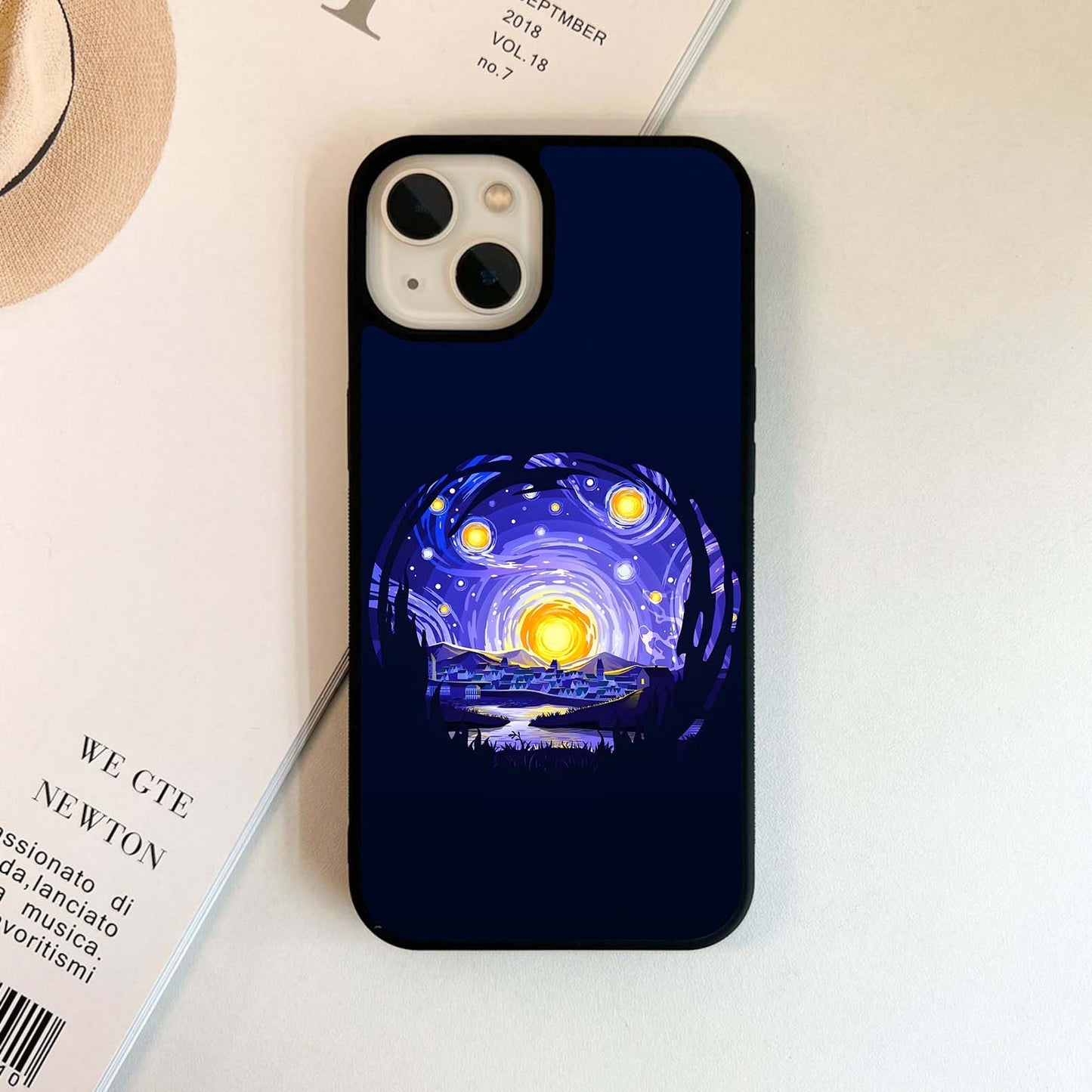 Starry Purple Village Glass Case