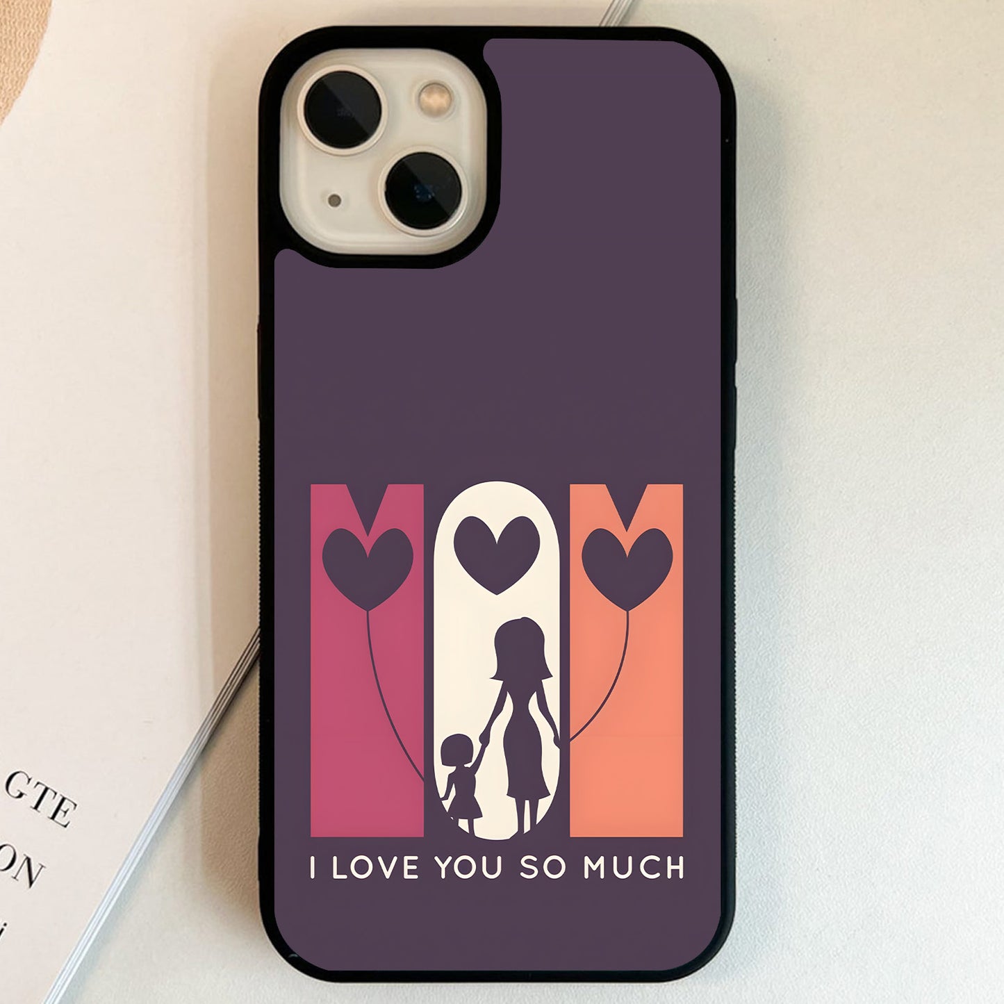 Mom My Heart Glass Case