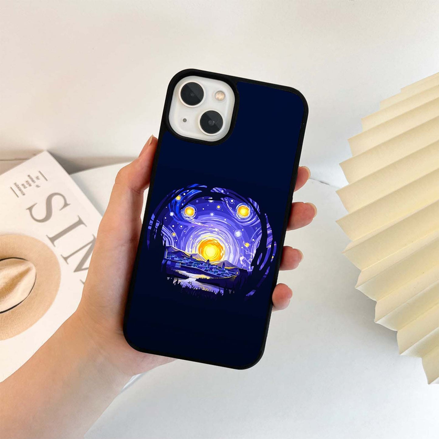 Starry Purple Village Glass Case