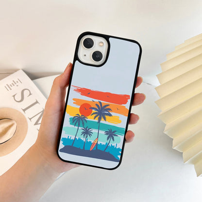 Retro Tropical Sunset Glass Case