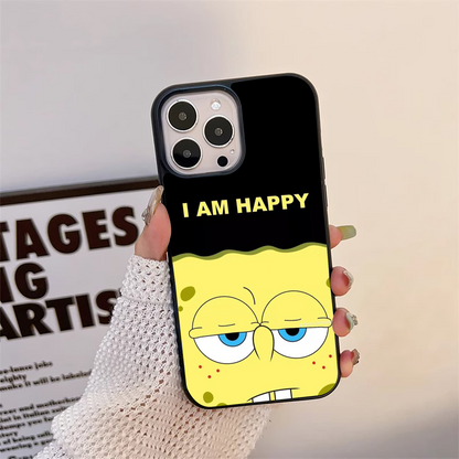 I AM HAPPY Glass Case