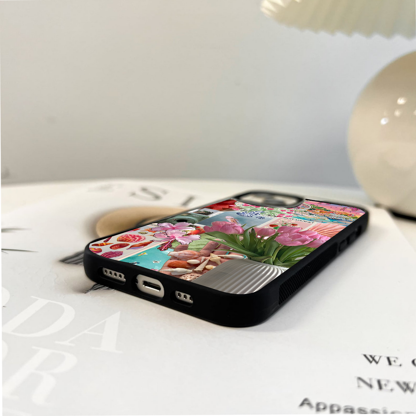 Pastel Summer Collage Glass Case