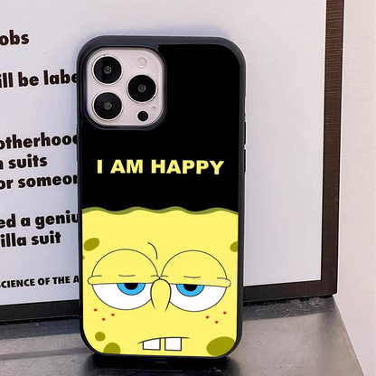 I AM HAPPY Glass Case