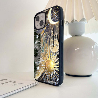 Celestial moon cosmic Glass Case