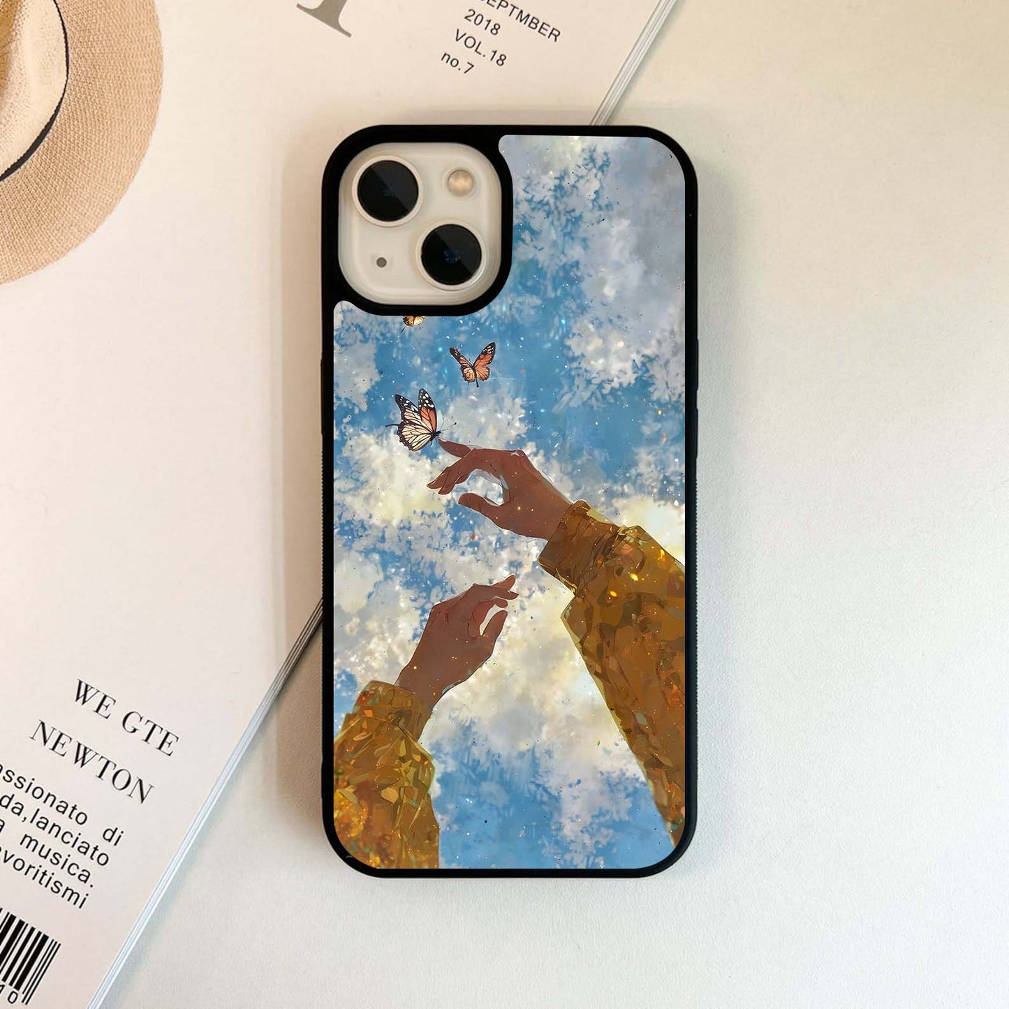 Butterfly Sky Touch Glass Case