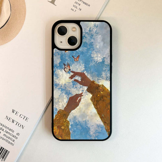 Butterfly Sky Touch Glass Case