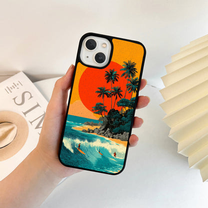 Retro Tropical Surf Glass Case