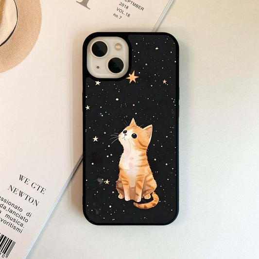 Starry-Eyed Cat Glass Case