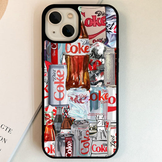 Diet Coke Vintage Collage Glass Case