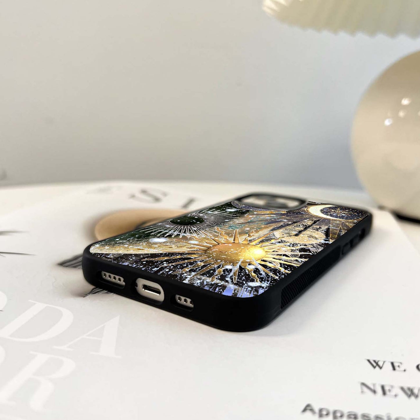 Celestial moon cosmic Glass Case