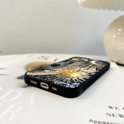 Celestial moon cosmic Glass Case