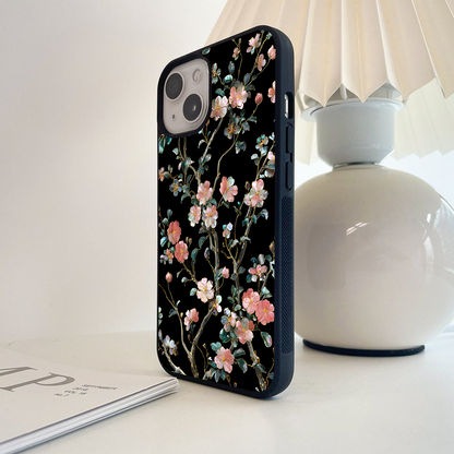 Midnight Bloom Elegance Glass Case