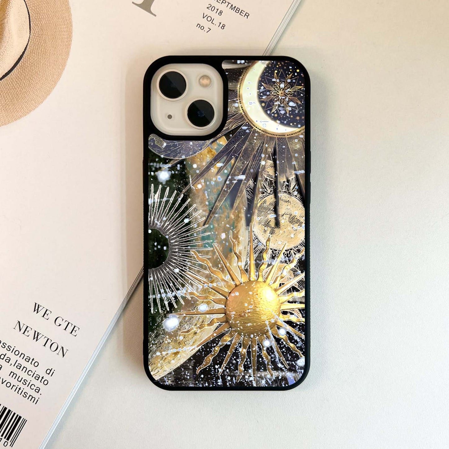 Celestial moon cosmic Glass Case