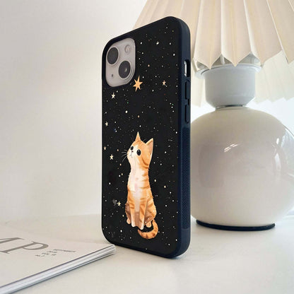 Starry-Eyed Cat Glass Case