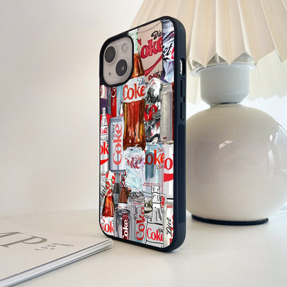 Diet Coke Vintage Collage Glass Case