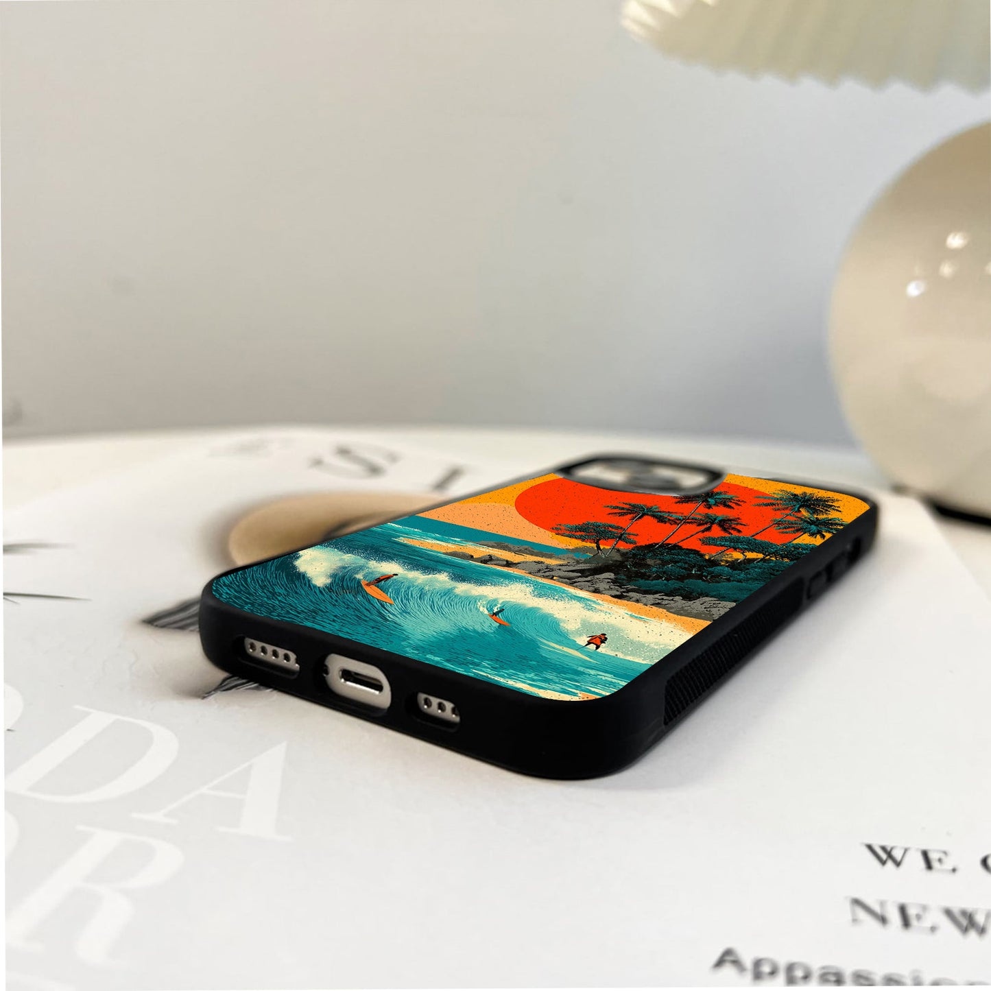 Retro Tropical Surf Glass Case