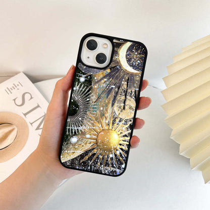 Celestial moon cosmic Glass Case