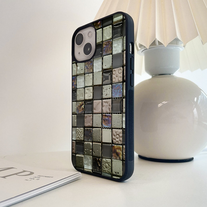 Earth Block Grid Glass Case