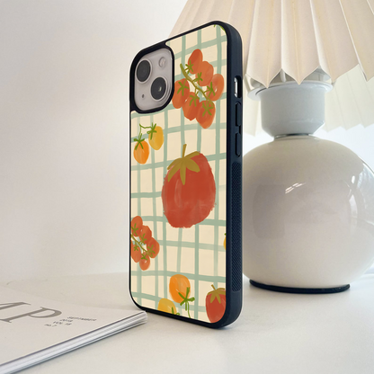 Tomato Picnic Grid Glass Case