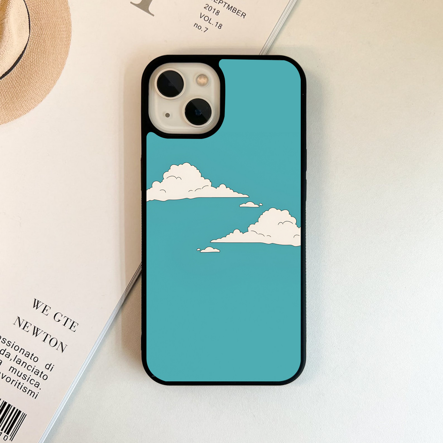 Floating White Clouds Glass Case