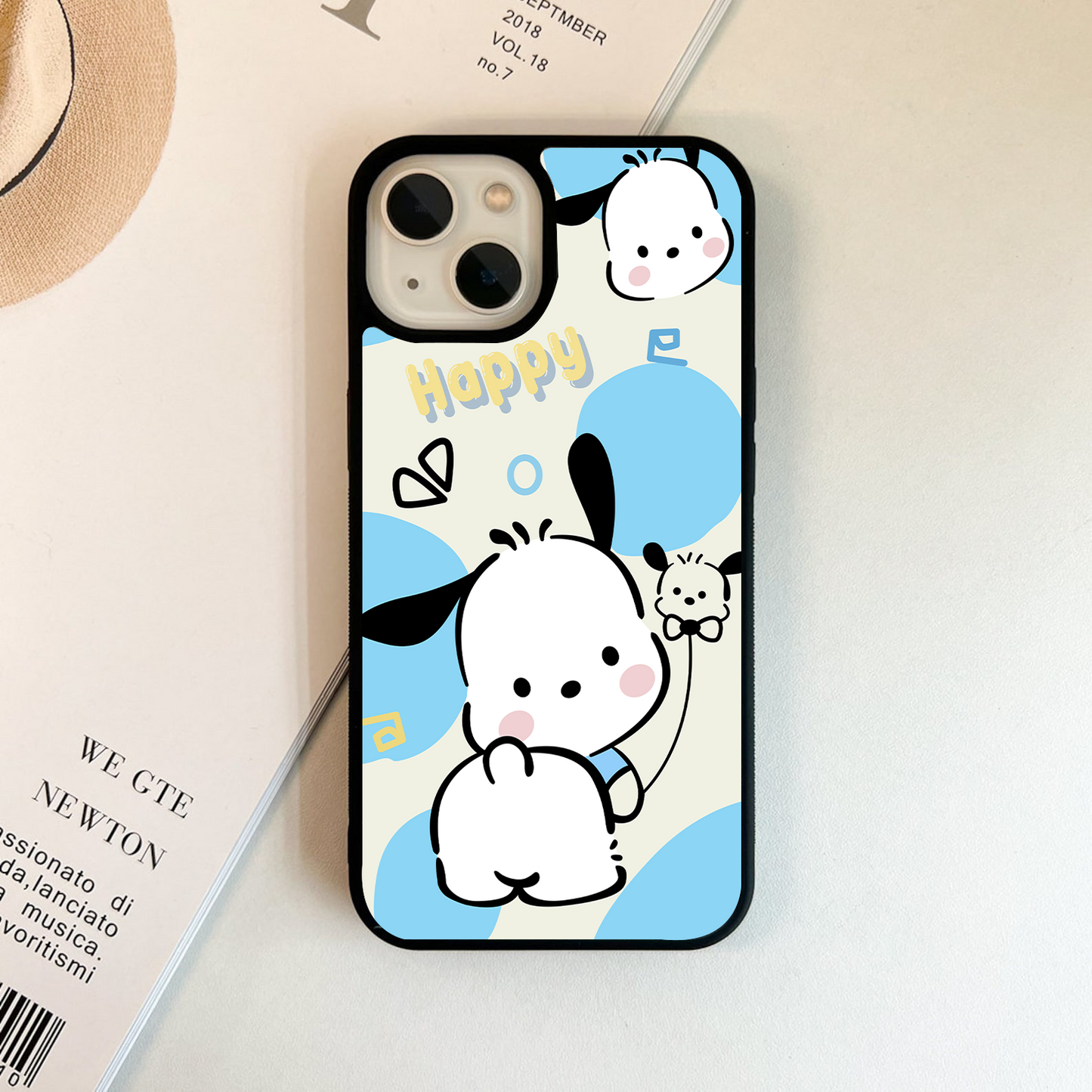 Happy Puppy Pattern Glass Case