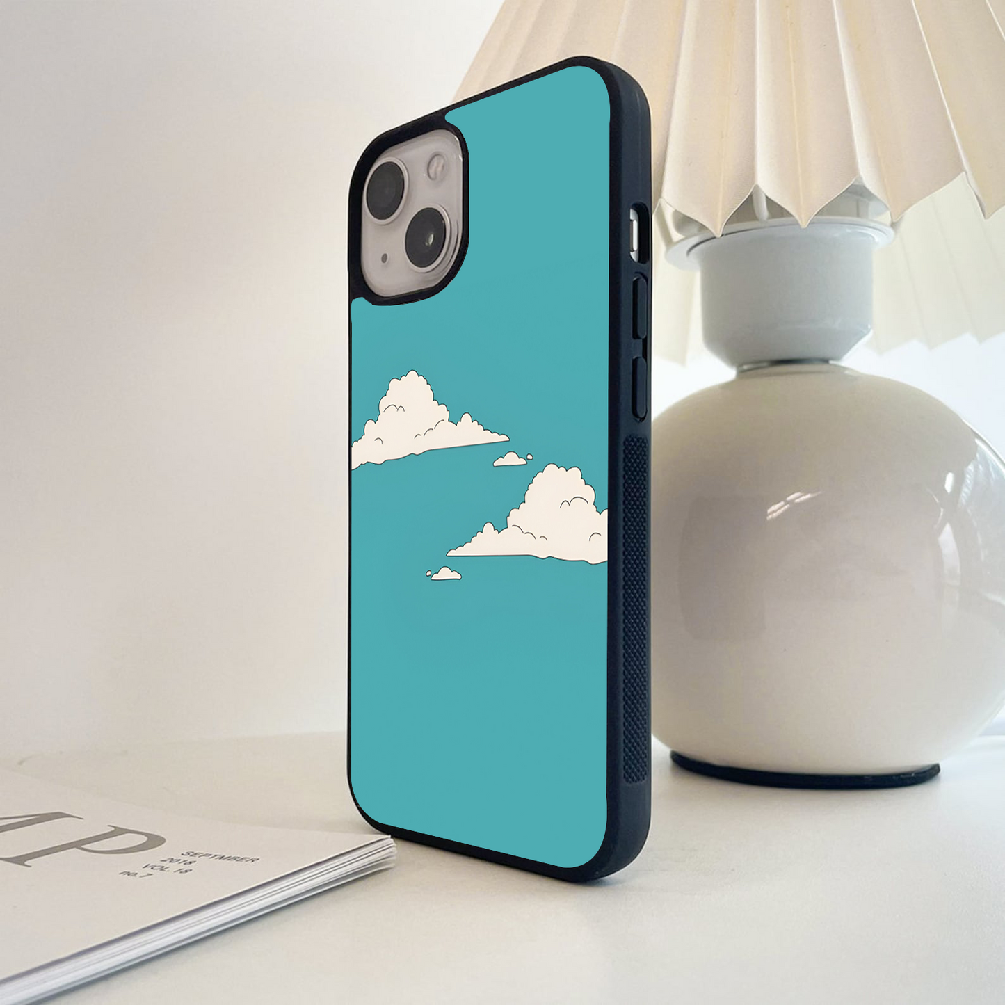 Floating White Clouds Glass Case