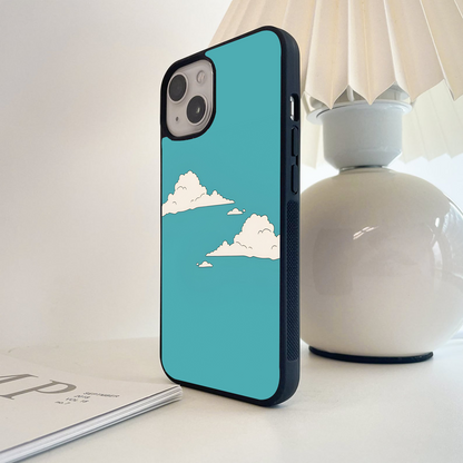 Floating White Clouds Glass Case