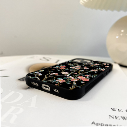 Midnight Bloom Elegance Glass Case