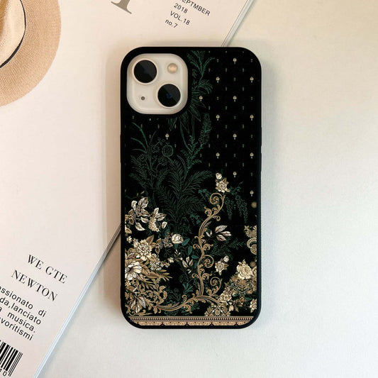 Golden Midnight Bloom Glass Case