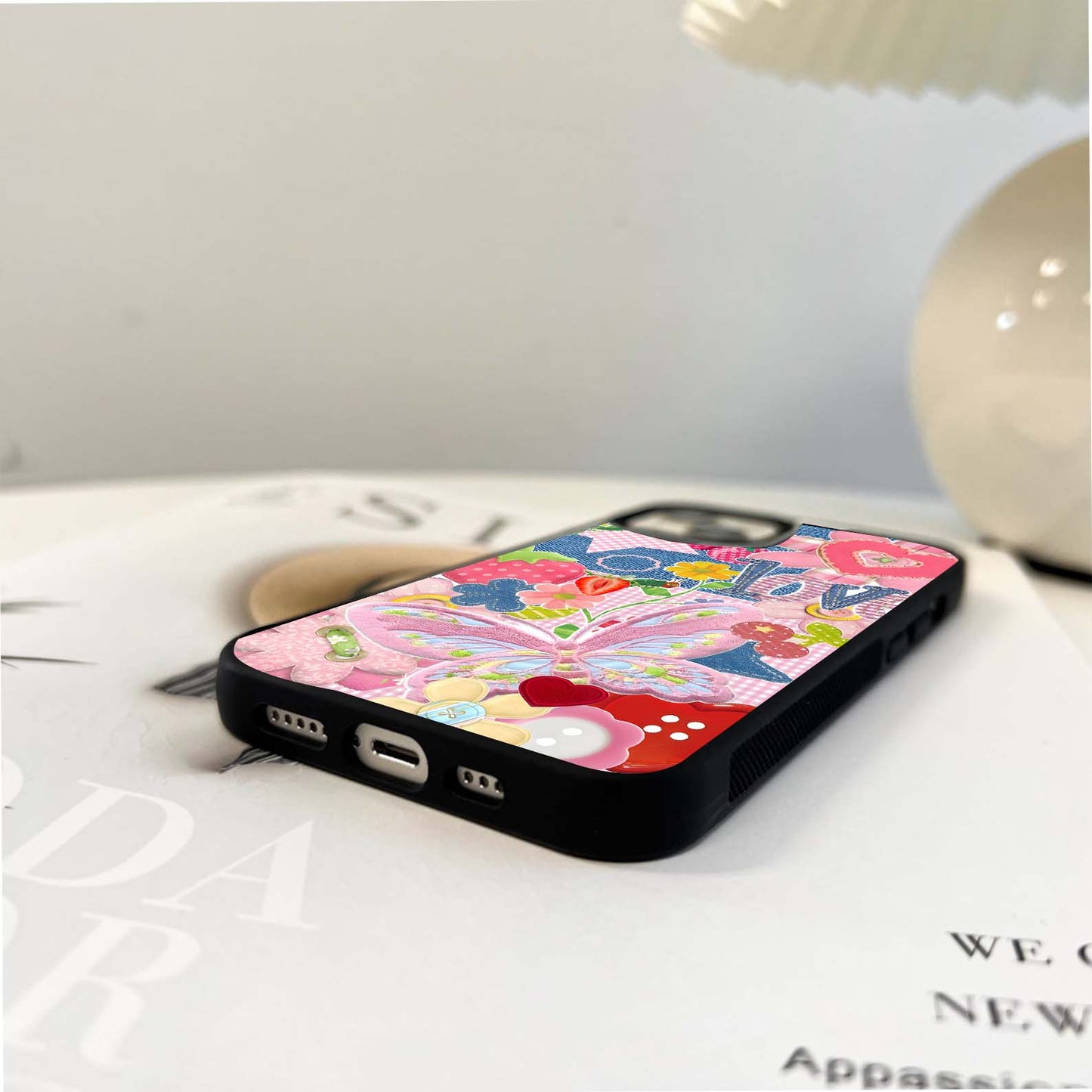 Strawberry Love Patchwork Glass Case