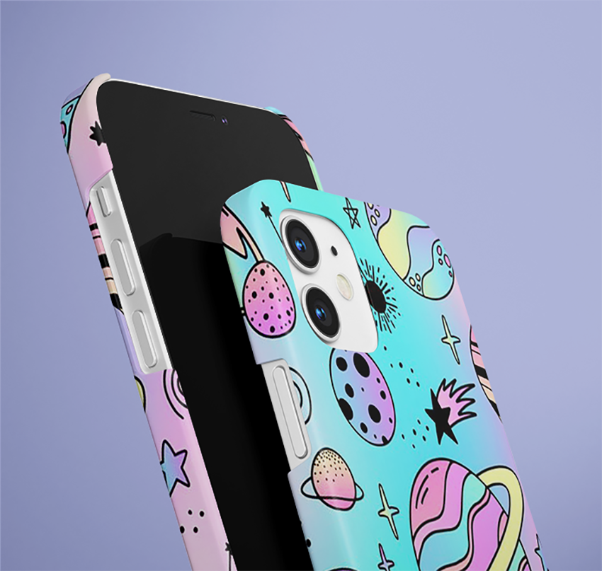 Space Plantes Amazing Slim Case Cover With Same Design Holder