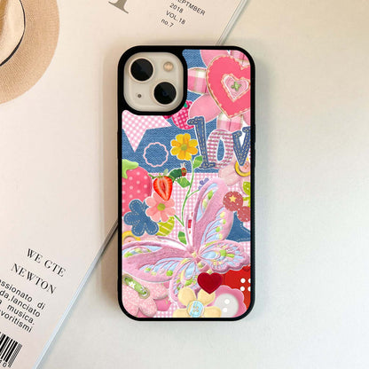 Strawberry Love Patchwork Glass Case