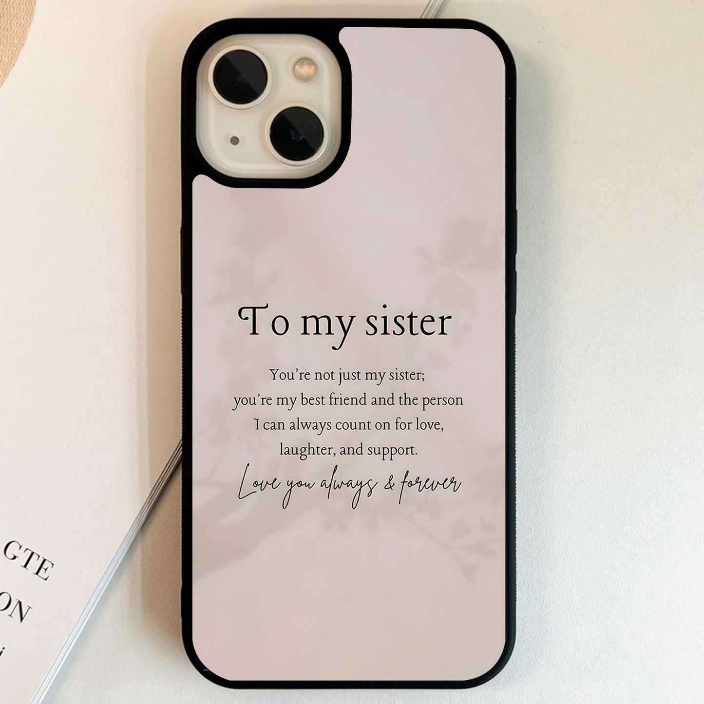 Forever Love Sister Glass Case