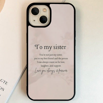 Forever Love Sister Glass Case