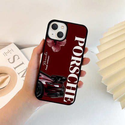 Porsche Rouge Floral Glass Case