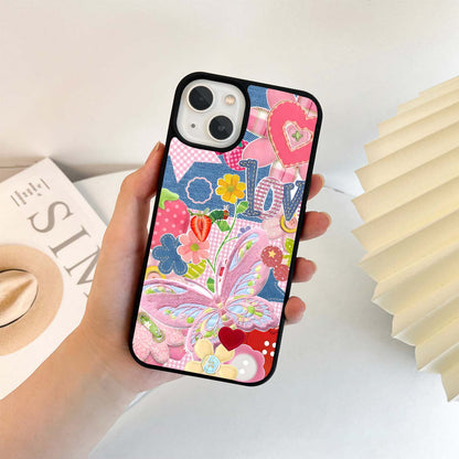 Strawberry Love Patchwork Glass Case