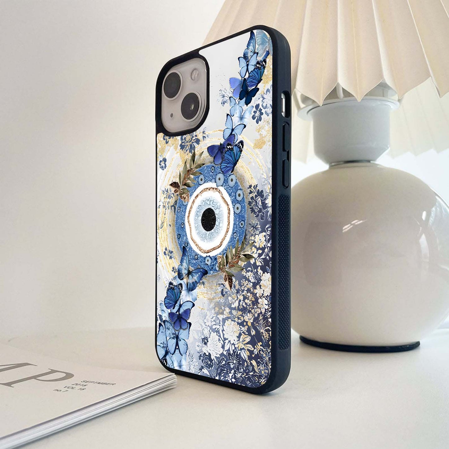 Floral Evil Eye Glass Case