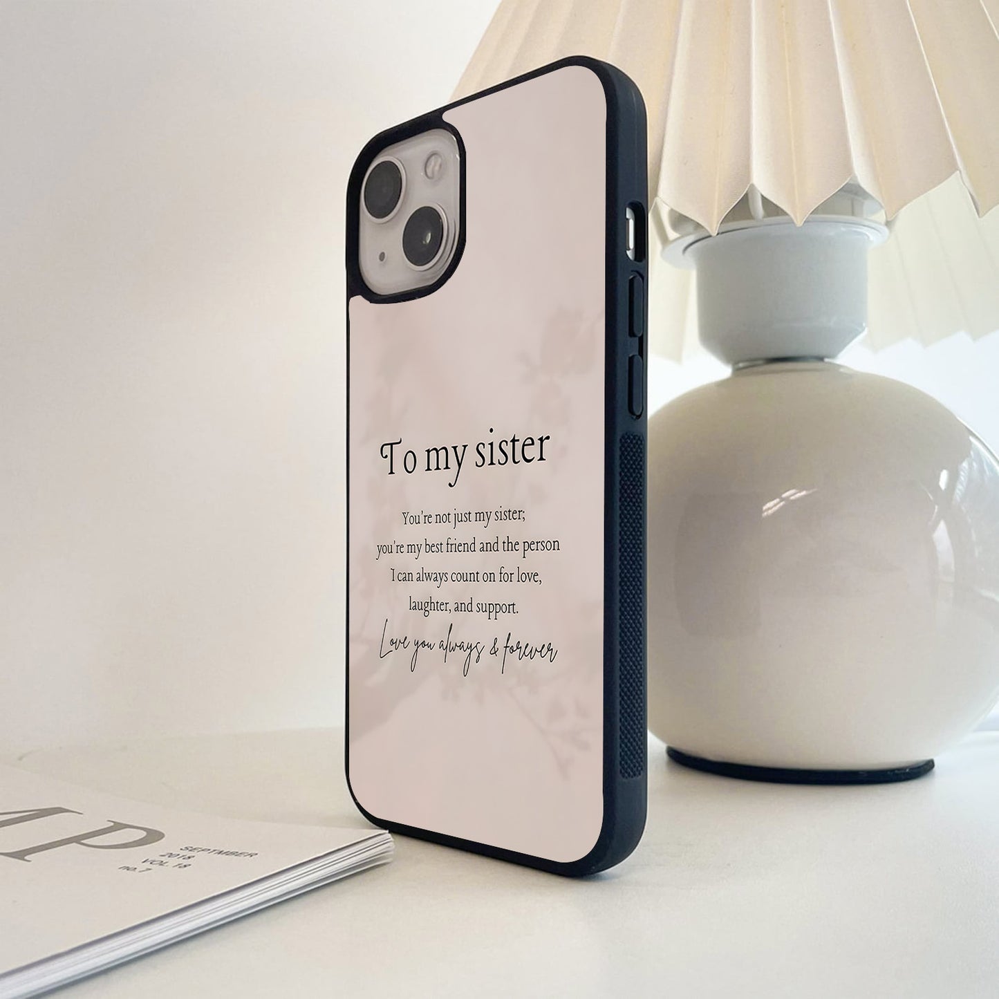 Forever Love Sister Glass Case