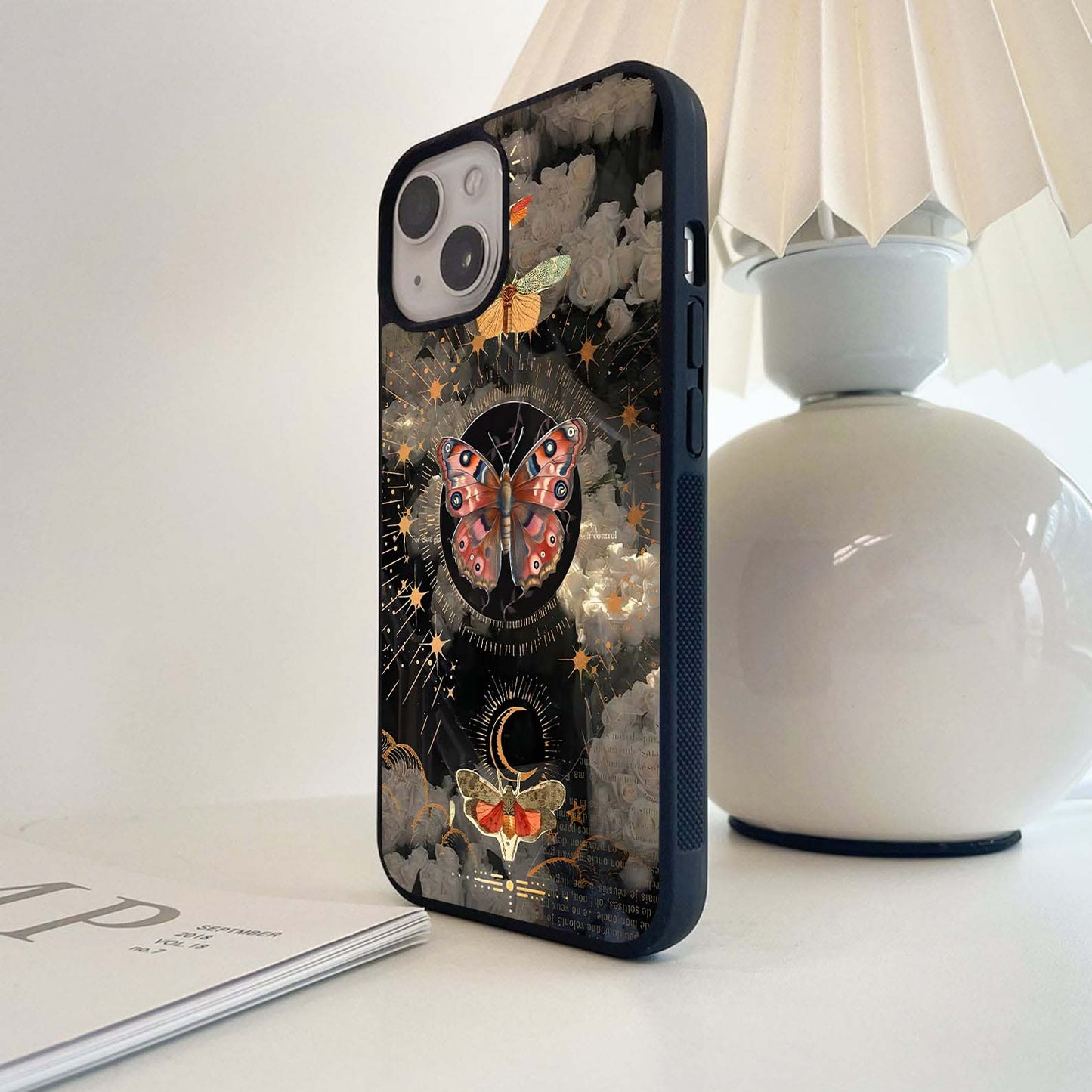 Celestial Moth Aura Glass Case