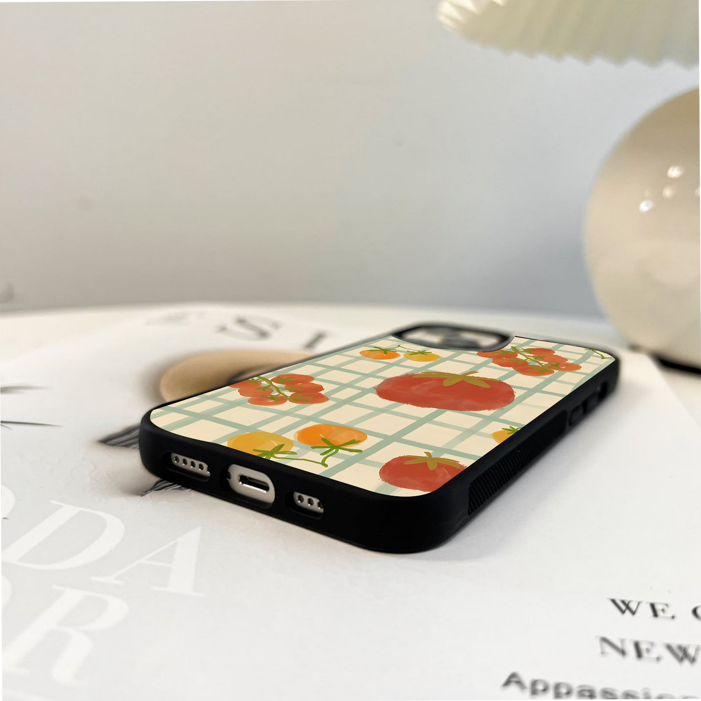 Tomato Picnic Grid Glass Case