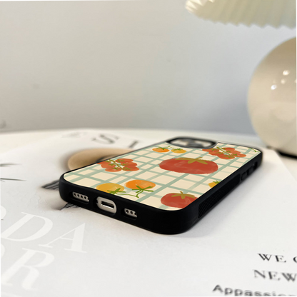 Tomato Picnic Grid Glass Case