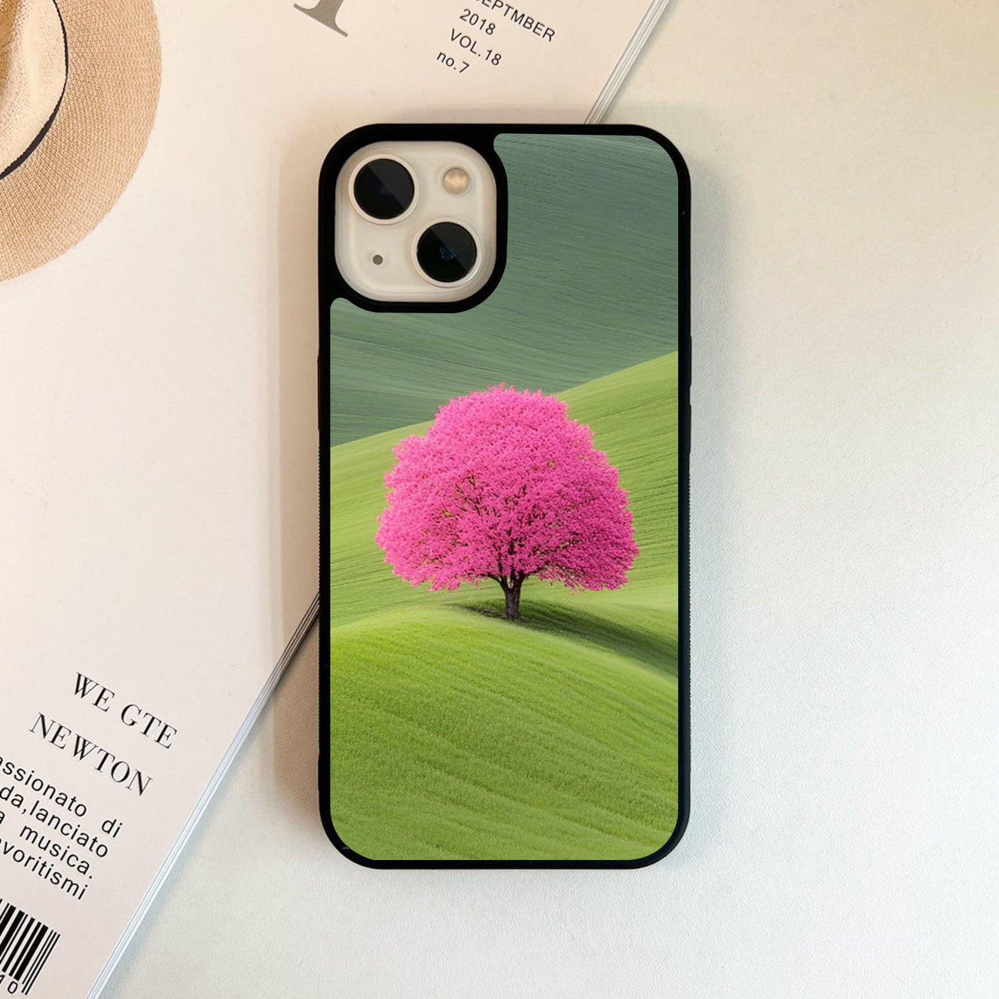 Pink Tree Bloom Glass Case