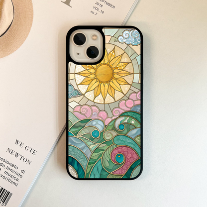 Radiant Sunrise Waves Glass Case