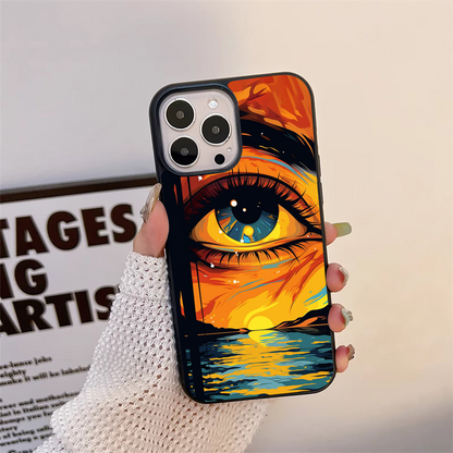 Orange Eye Scenery  Glass Case