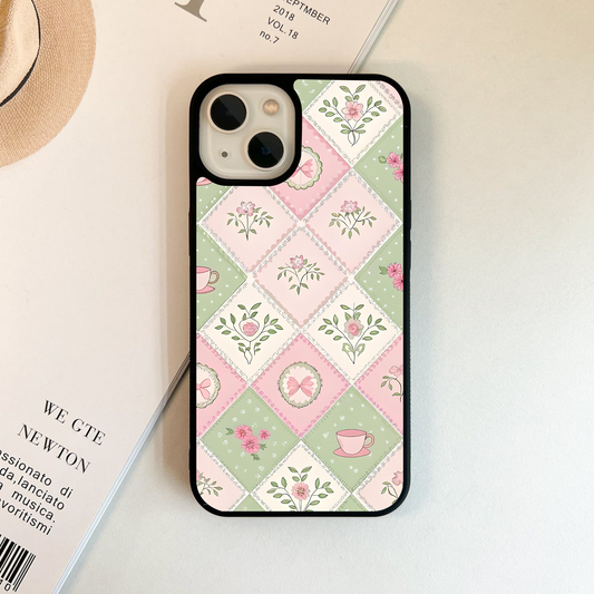 Pastel Tea Garden Glass Case