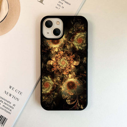 Golden Petal Bloom Glass Case