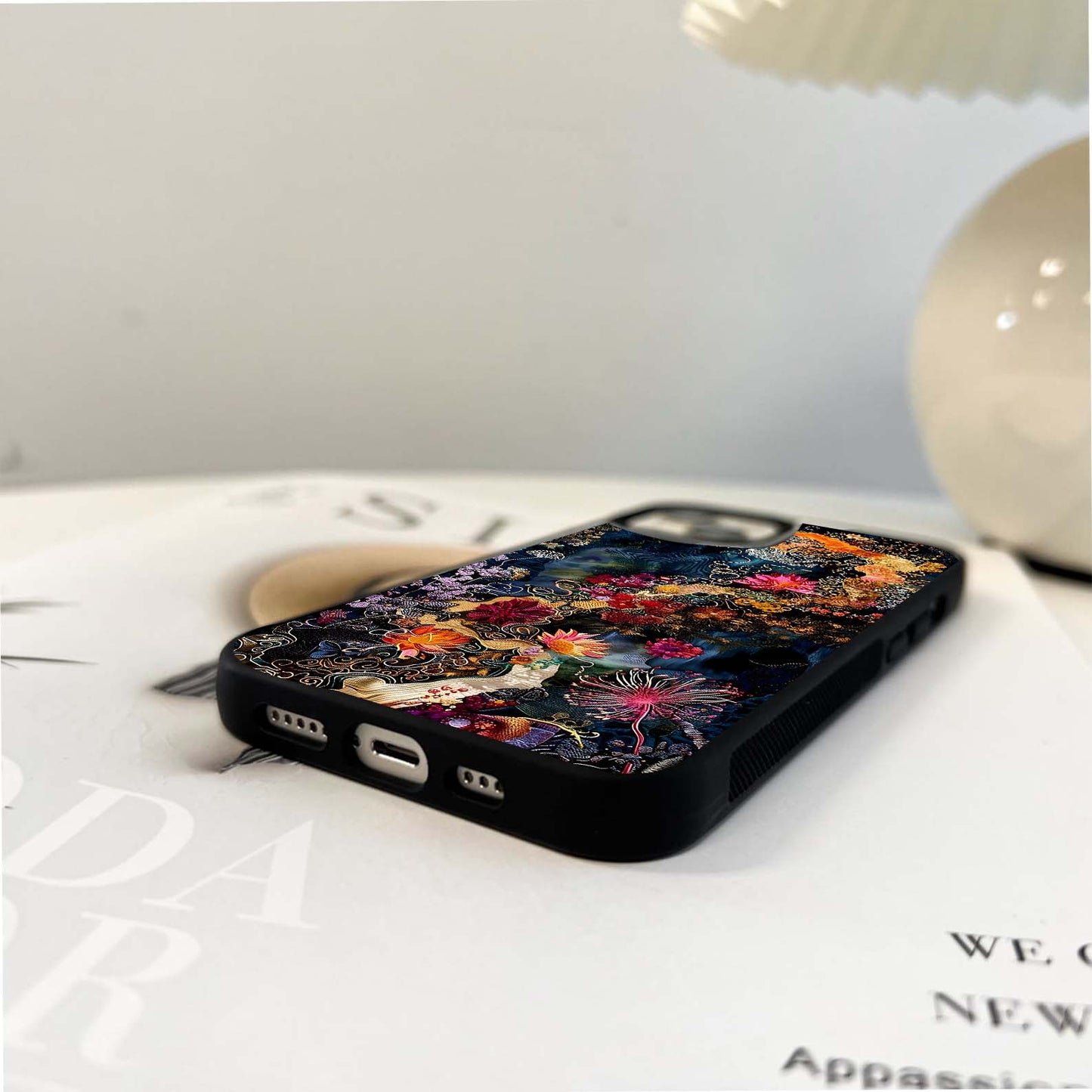 Celestial Embroidery Bloom Glass Case